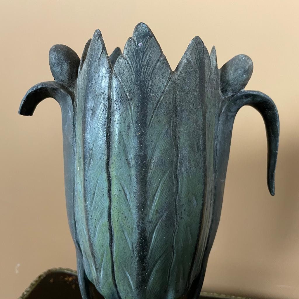 French 1920s Art Deco / Art Nouveau Mid Century Modern Spelter Urns / Planter