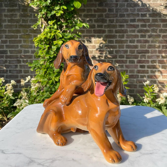 Mid Century Modern Italian Ceramic Dachshunds