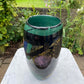 Beautiful  Large Vintage Blue, Grey and Black with gold leaf Decorative Vase Signed By Ioan Nemtoi