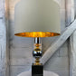 Vintage Mid Century Modern Hollywood Regency Chrome, Gold And Marble Table Lamp by Maison Barbier  1960 Small