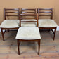 Mid Century Modern 1960s Set of Four Newly Upholstered Teak Dining Chairs by A Younger