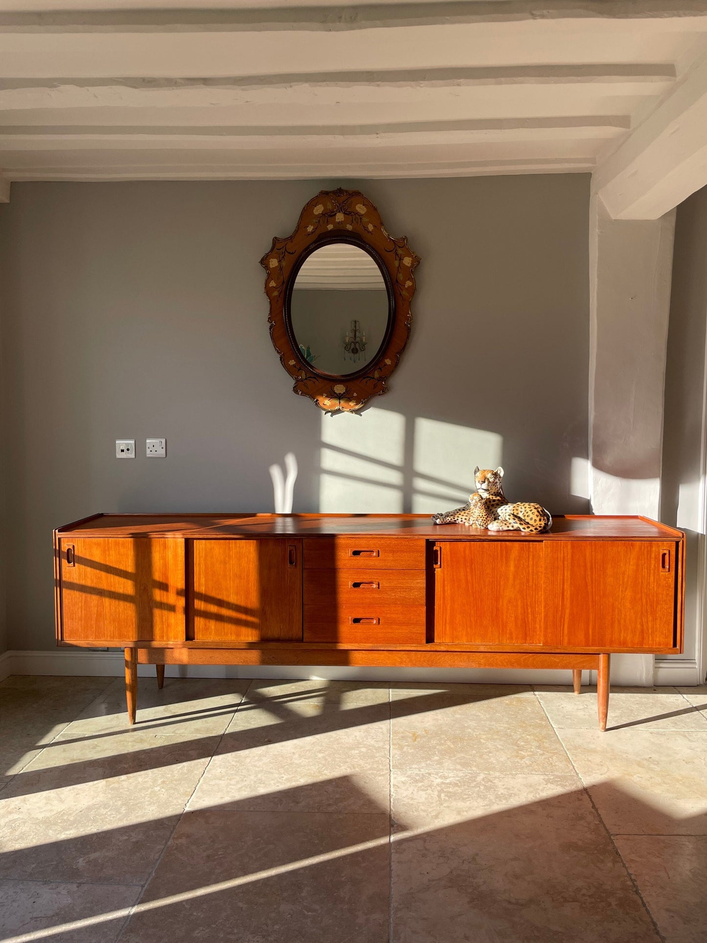 Reserved for Barbara Becker/Nancy Chin **** Mid Century Modern Teak Sideboard, By Maple Furniture, 1950s, Nils Jonsson for Hugo Troeds extending Dining Table, Mid- Century Modern Swedish, Crates and Shipping