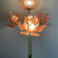 Mid century modern Hollywood Regency tall pink lotus lamp
