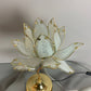 Shipping for Evgeniya**** Mid Century Modern Vintage Hollywood Regency White Glass Lotus Flower Table Lamp With A Slight Green Tinge