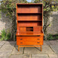 Teak Tambour Fronted Danish Secretaire Bureau With Pull Out Desk 1950's Mid Century Modern