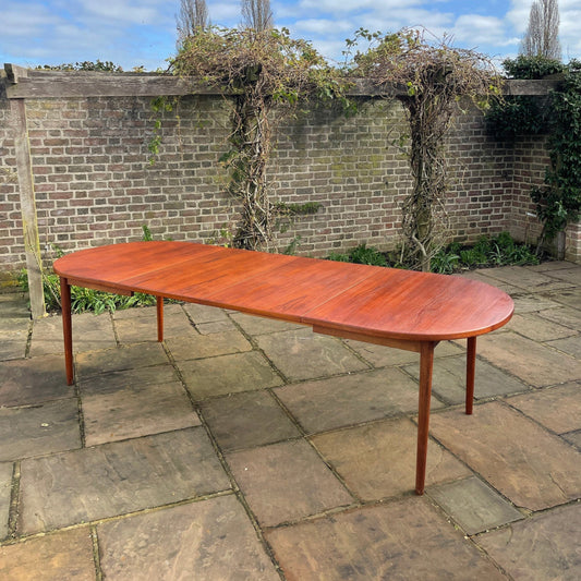 Teak Dining Table by Nils Jonsson for Hugo Troeds large extending Dining Table, Mid-Century Modern Swedish