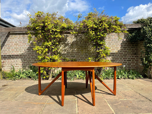 For Dasha ***Price includes Shipping and  A Danish Teak Drop-Leaf Dining Table By Kurt Østervig For Jason Møbler, Mid-Century Modern 1950's