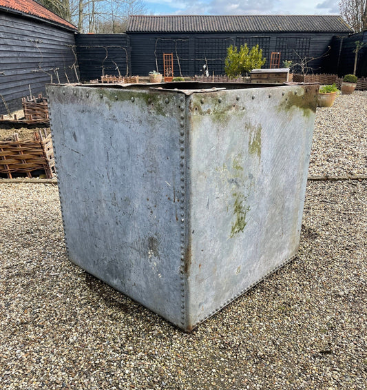 Vintage Riveted Galvanised Water Tank/Planter