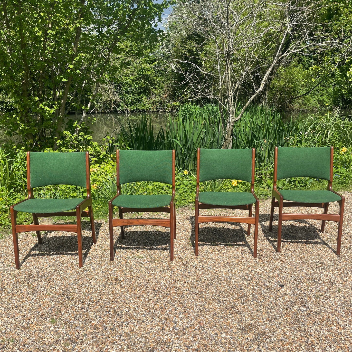 Set of 4 Teak Dining Chairs by Erik Buch Model 89 For Anderstrup Møbelfabrik Mid century Modern Danish