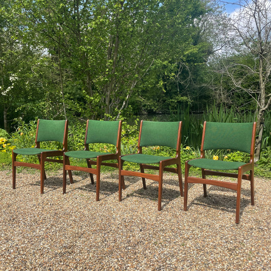 Set of 4 Teak Dining Chairs by Erik Buch Model 89 For Anderstrup Møbelfabrik Mid century Modern Danish
