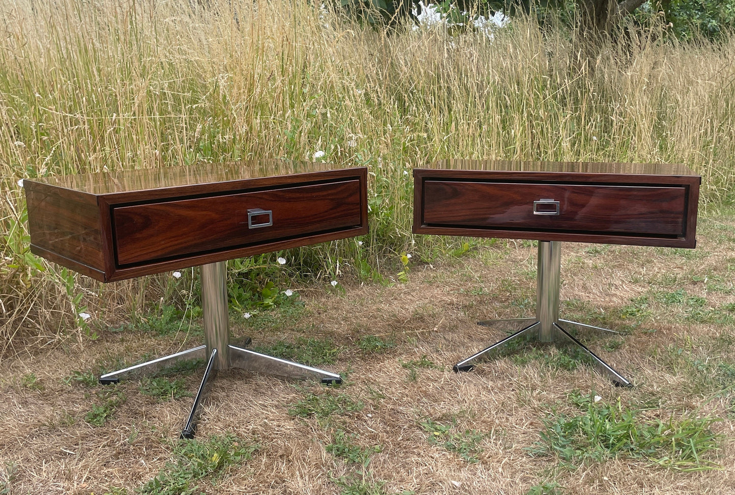 Pair Of Bedside/Side/Occasional Tables In  Rosewood Mid Century Modern 1960's