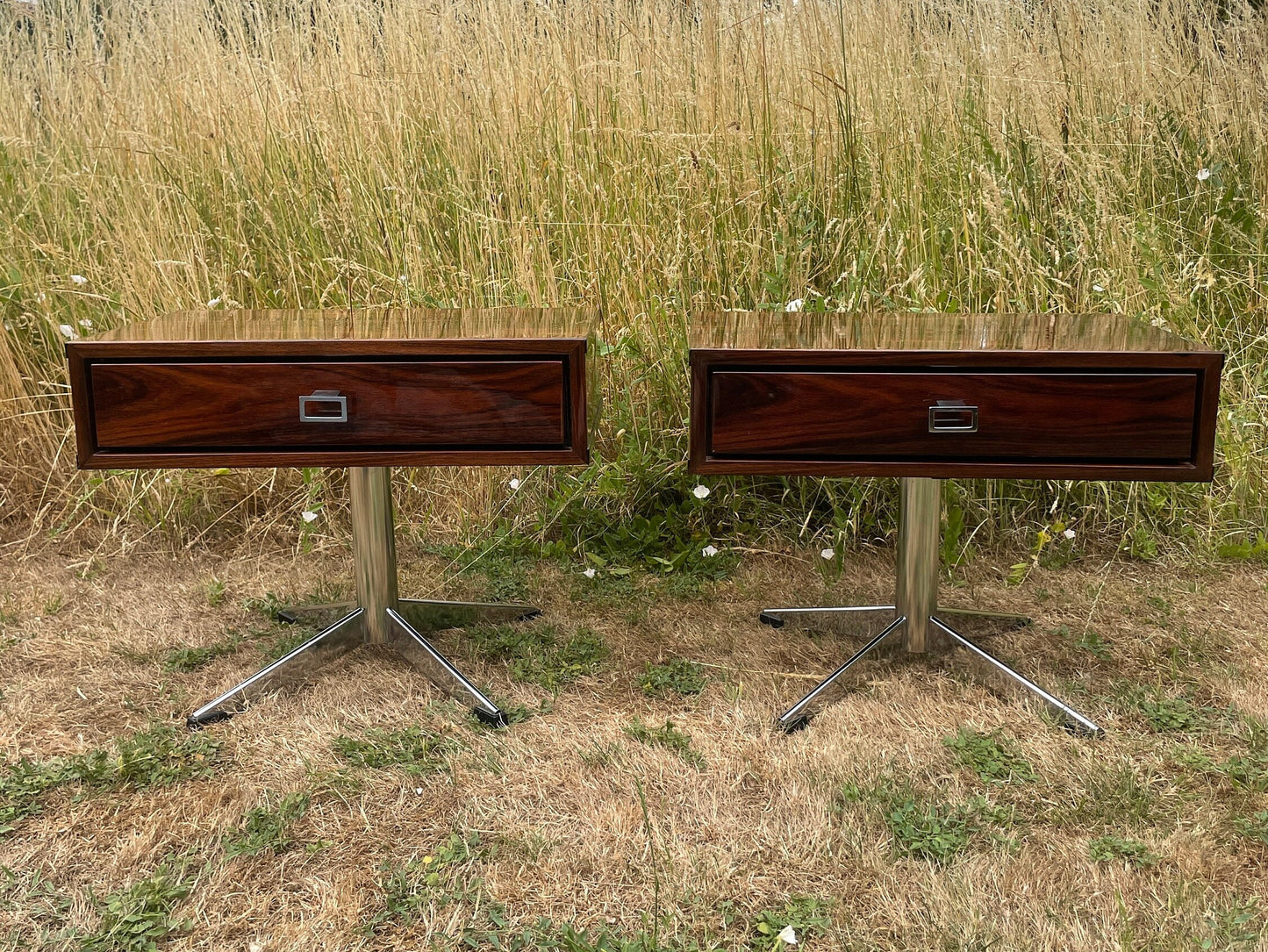 Pair Of Bedside/Side/Occasional Tables In  Rosewood Mid Century Modern 1960's