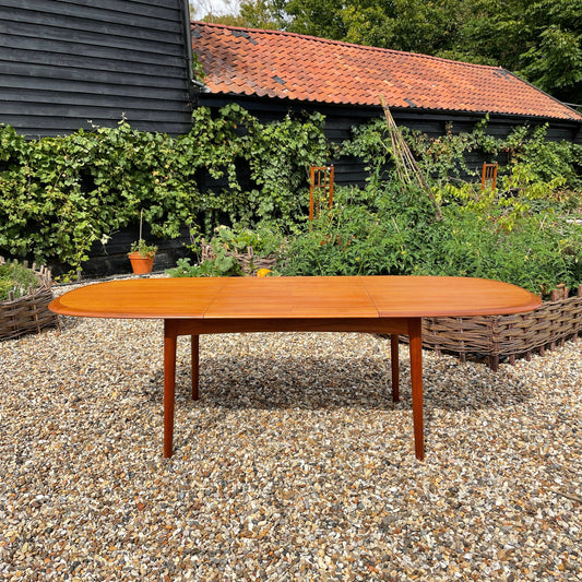 For Peg*** Deposits for Exceptionally Elegant Mid Century Modern Danish Teak Dining Table by Elsteds Agerbaek, 8 Archie shine chairs, crate and shipping