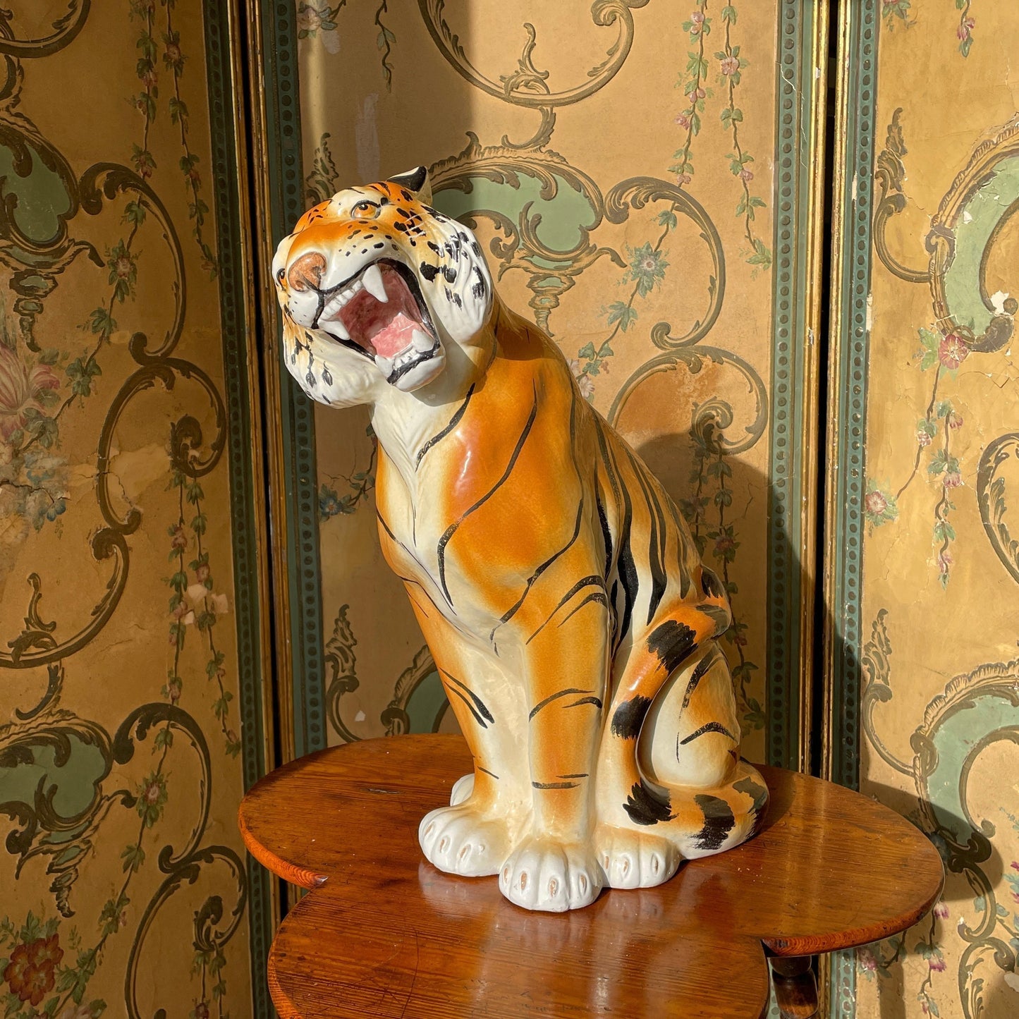 Shipping for Dale *** Vintage Italian Ceramic Tiger Statue/Sculpture Mid Century Modern/Hollywood Regency 1950's