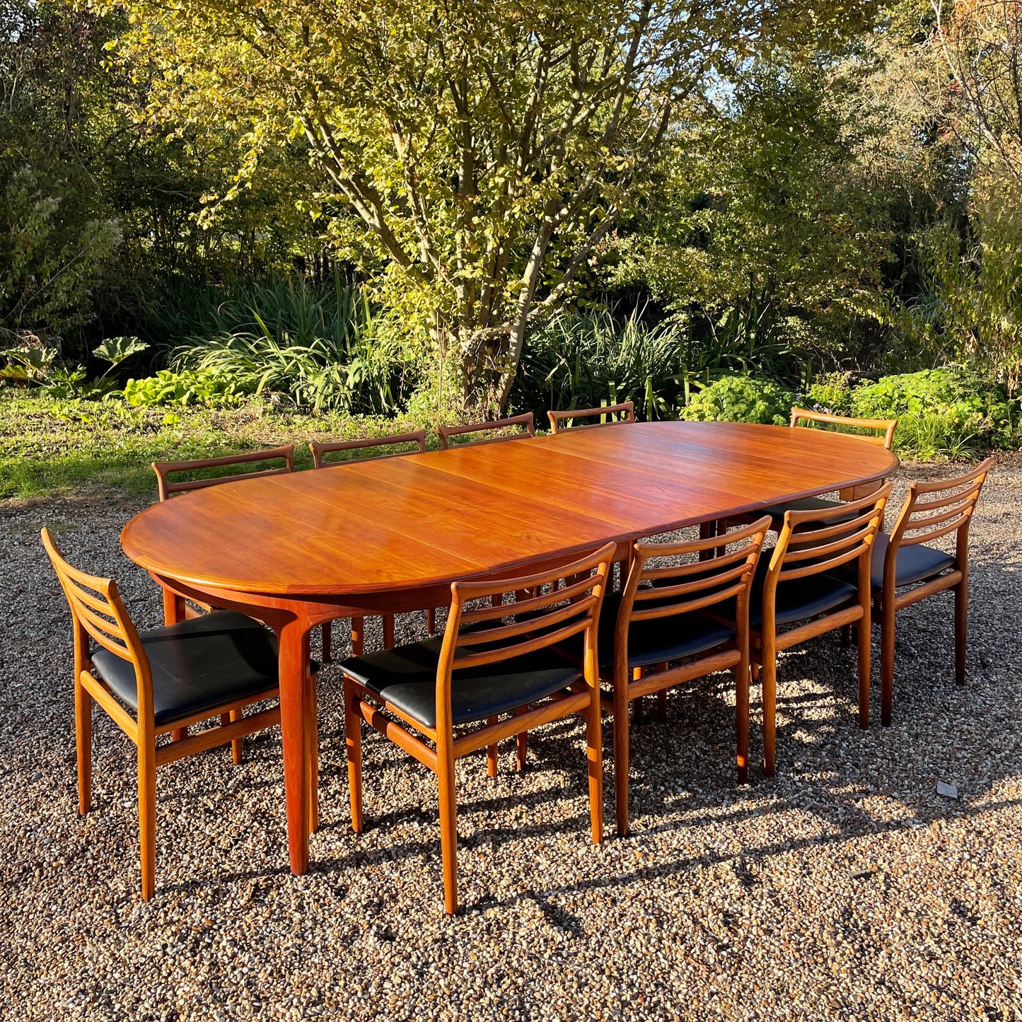 Teak Dining Set For Sorø Stolefabrik with a Model 62 Table By Henning Kjærnulf and 10 Chairs by Erling Torvits Mid Century Modern Danish