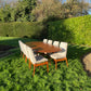 For Peg*** Final payment for Exceptionally Elegant Mid Century Modern Danish Teak Dining Table by Elsteds Agerbaek, 8 Archie shine chairs, crate and shipping